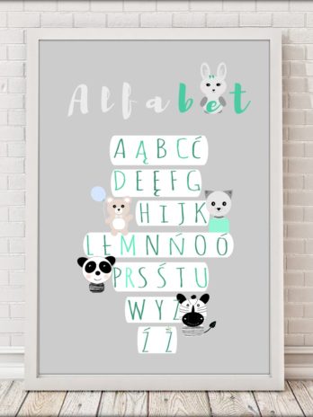 Plakat Alfabet ze zwierzątkami