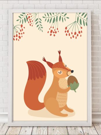 Plakat dla dzieci Wiewiórka