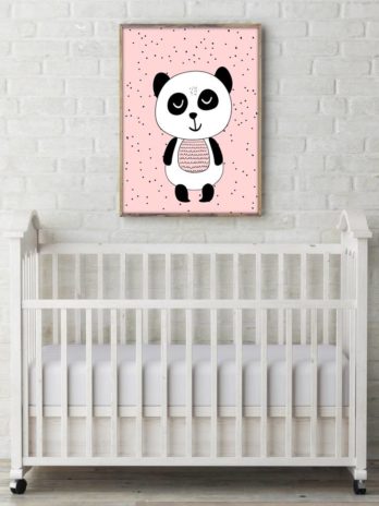 Plakat dla dzieci Różowa panda