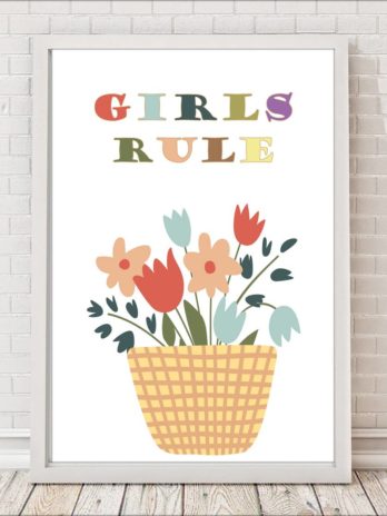 Plakat w stylu skandynawskim Girls rule