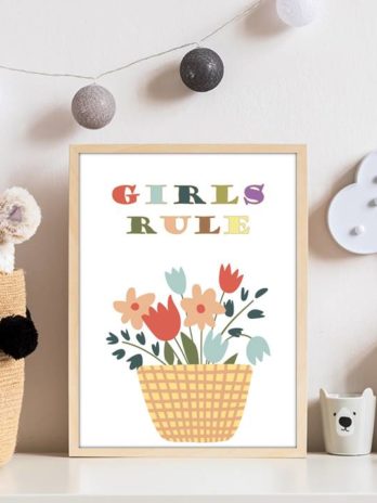 Plakat w stylu skandynawskim Girls rule